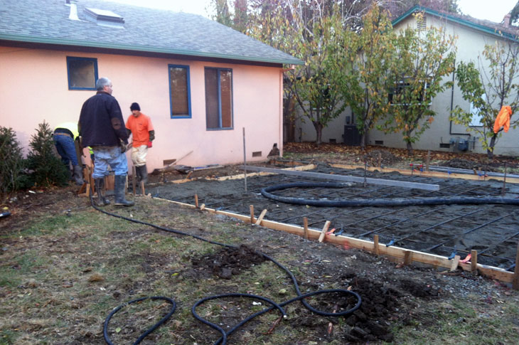 Foundation forming for room addition in Davis CA