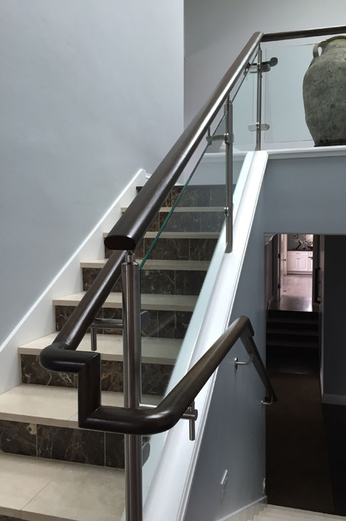 New staircase with railing